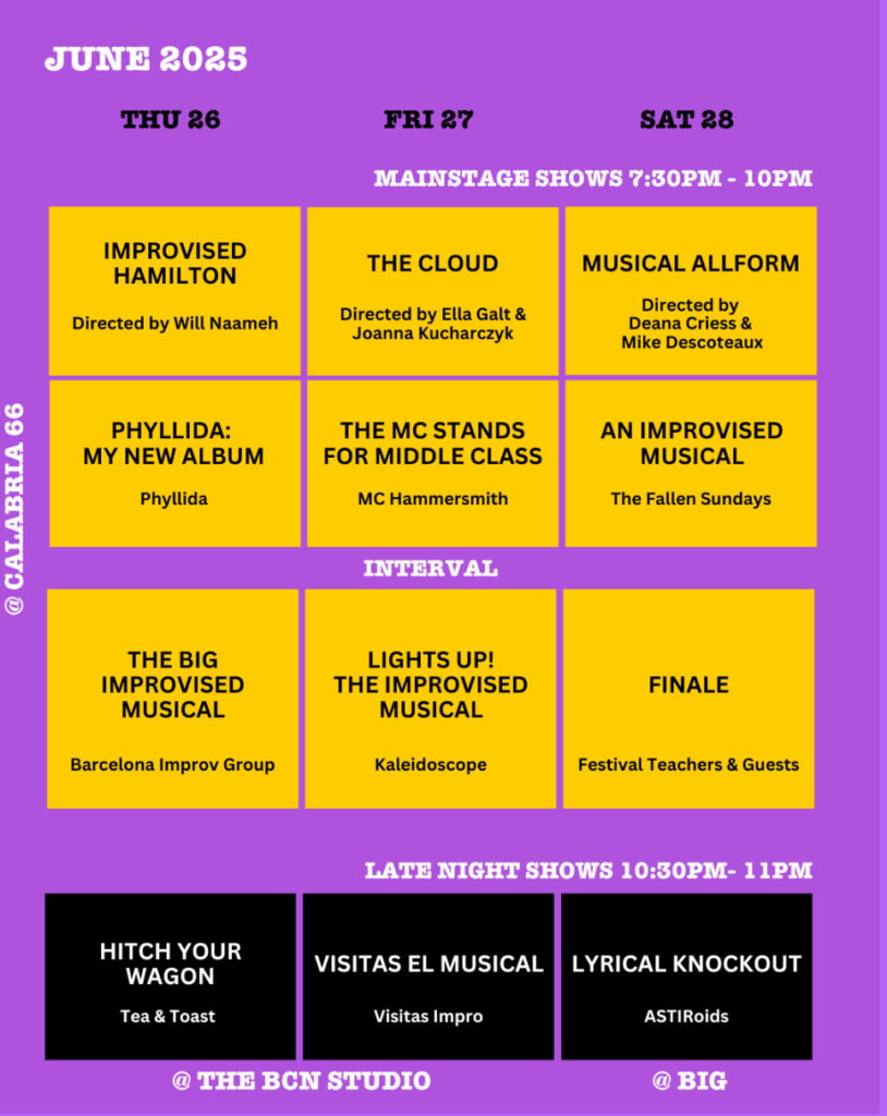 The Big Sing 2025 Show Schedule
